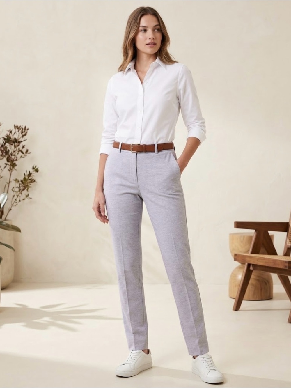 Theory Light Gray Tailored Pants